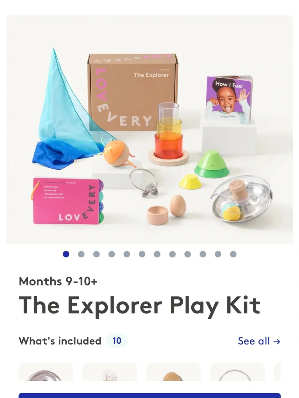 Lovevery transparent tube tower with play scarf from explorer play kit